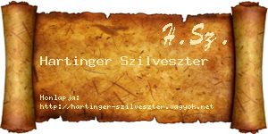 Hartinger Szilveszter névjegykártya